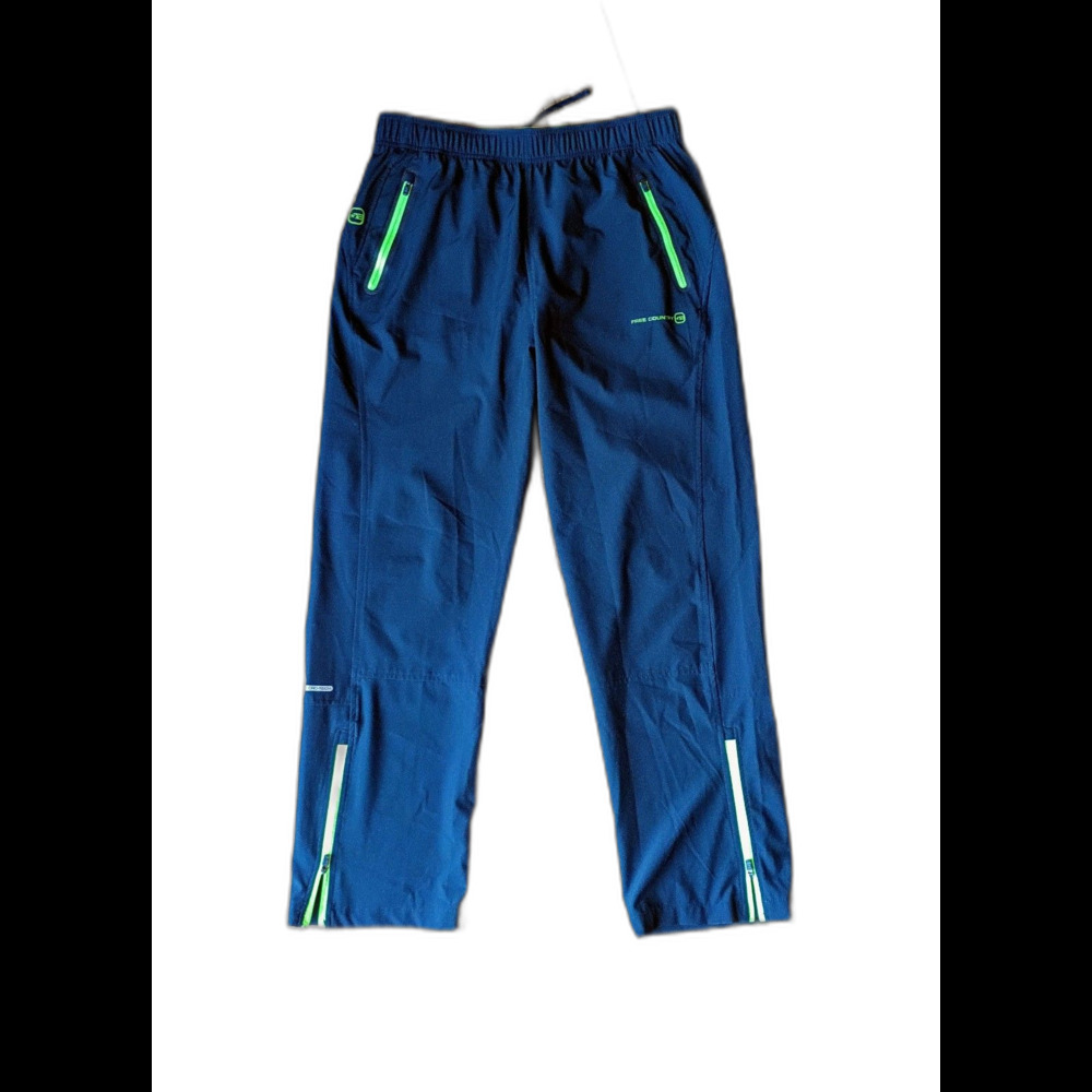 Free Country Track Pants Large Navy + Neon Green